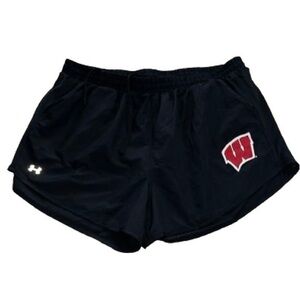 Under Armour Wisconsin Badgers black running shorts size 2XL